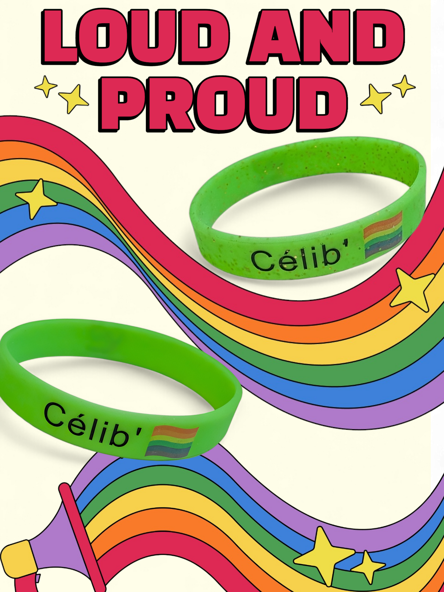 Célibracelet version fun modèle "Célib' LGBTQIA+"