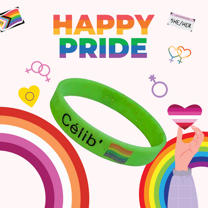 Célibracelet version fun modèle "Célib' pride" pailletté