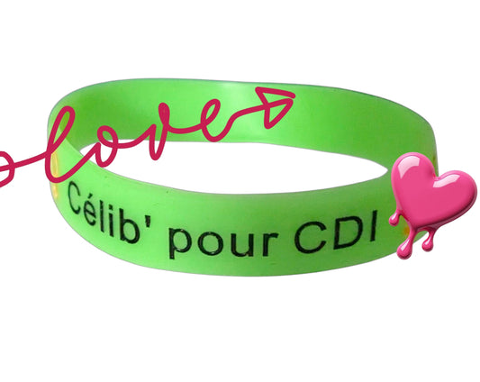 Célibracelet version Fun modèle "Célib' pour CDI"  ♂